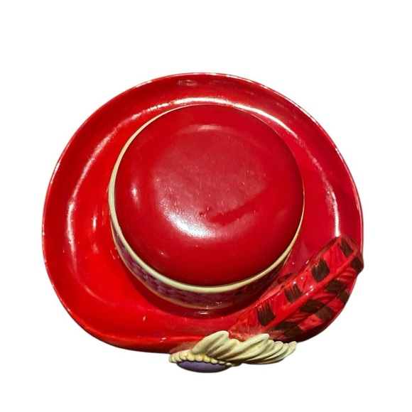 FITZ and Floyd Red Hat Trinket Jewelry Box with Lid - Picture 5 of 8